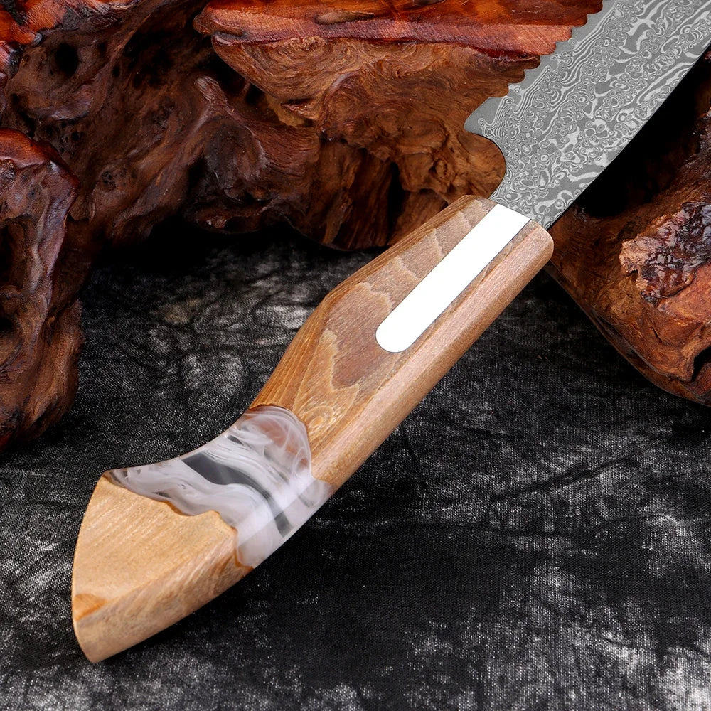 XITUO 8" Damascus Serrated Bread Knife – 67-Layer Japanese Steel Serrated Bread Knife Qst