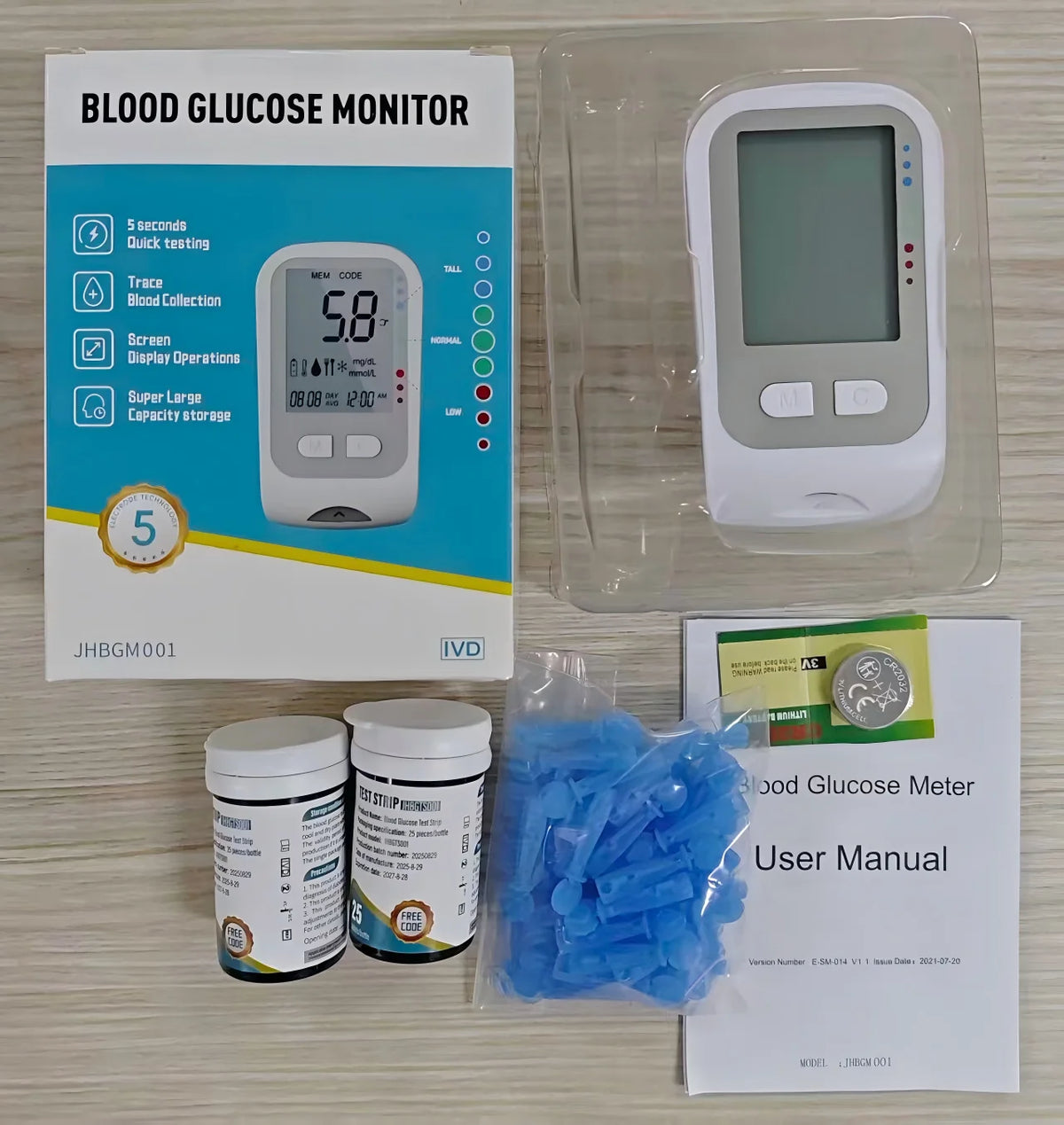 VivaGuard Glucometer Kit – 50 Test Strips, Lancets & Backlit Screen Blood Glucose Monitor Qst 1 set United States
