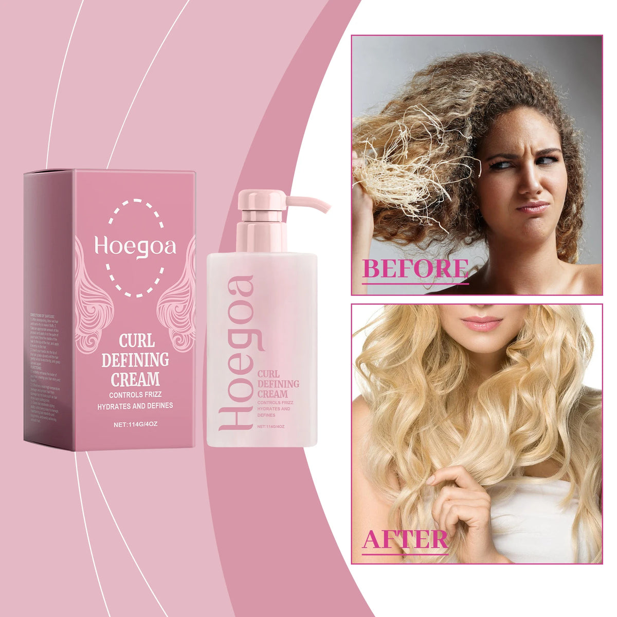 Hoegoa Curl Defining Cream – Shea Butter & Coconut Oil, 140g Curl Defining Cream Qst