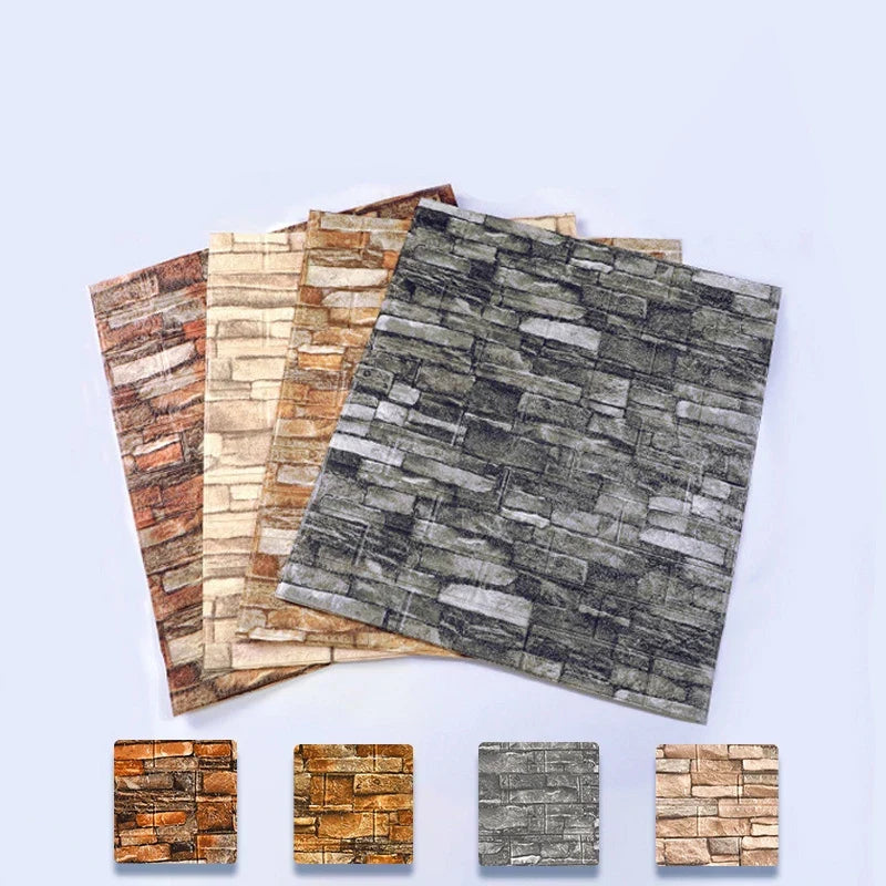 3D Foam Brick Wall Panels Self-Adhesive Retro Wallpaper Tiles 3D Wall Panel Tiles Qme