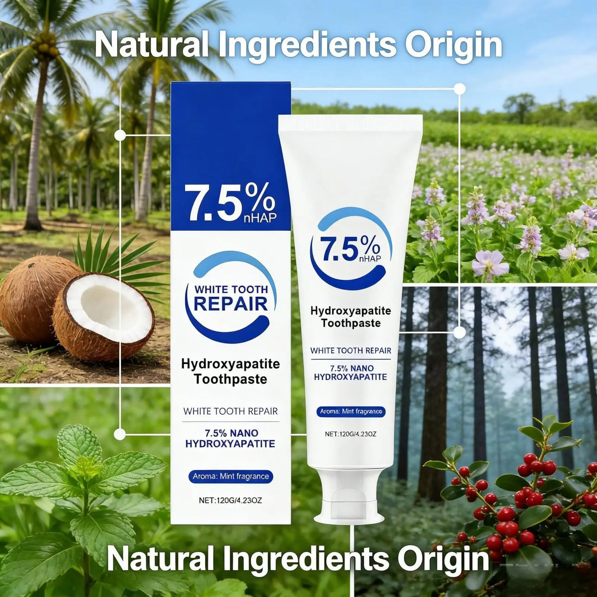 Nano Hydroxyapatite Toothpaste – Whitening Mint 120g Whitening Toothpaste Qst
