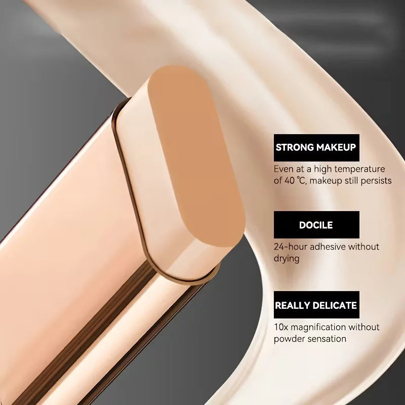 2-in-1 Foundation Stick with Built-in Brush | Dewy & Long-Lasting Foundation Stick Qme