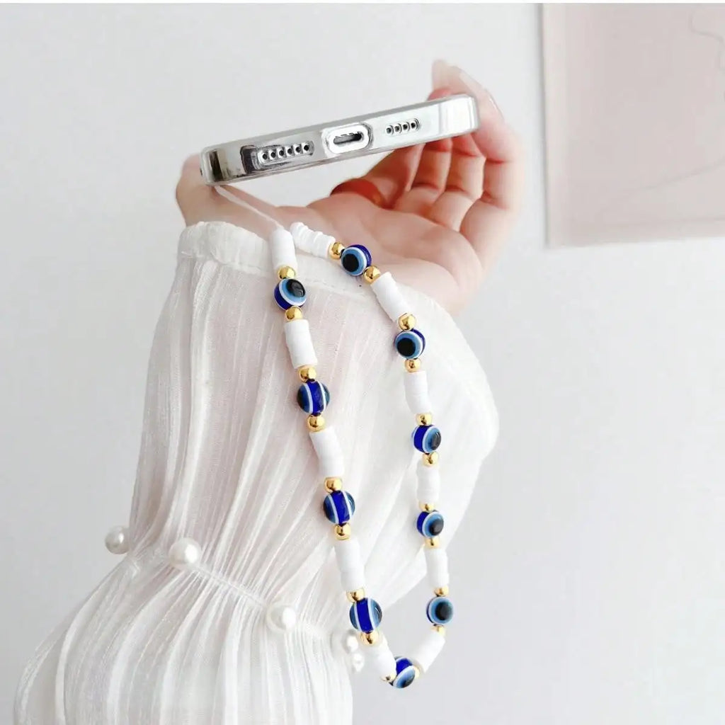 Pearl Smiling Face Evil Eye Phone Charm | 4 Colors Phone Charm Qme