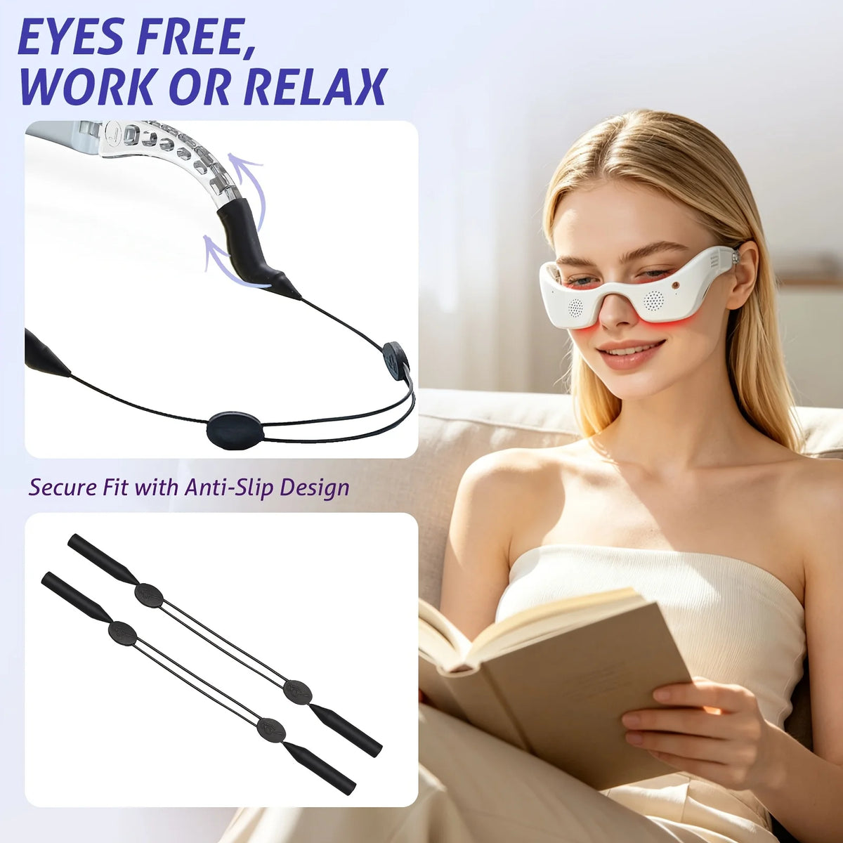 LED Eye Massager – Hot Cold Compress & 7-Color Light Therapy LED Eye Massager Qst