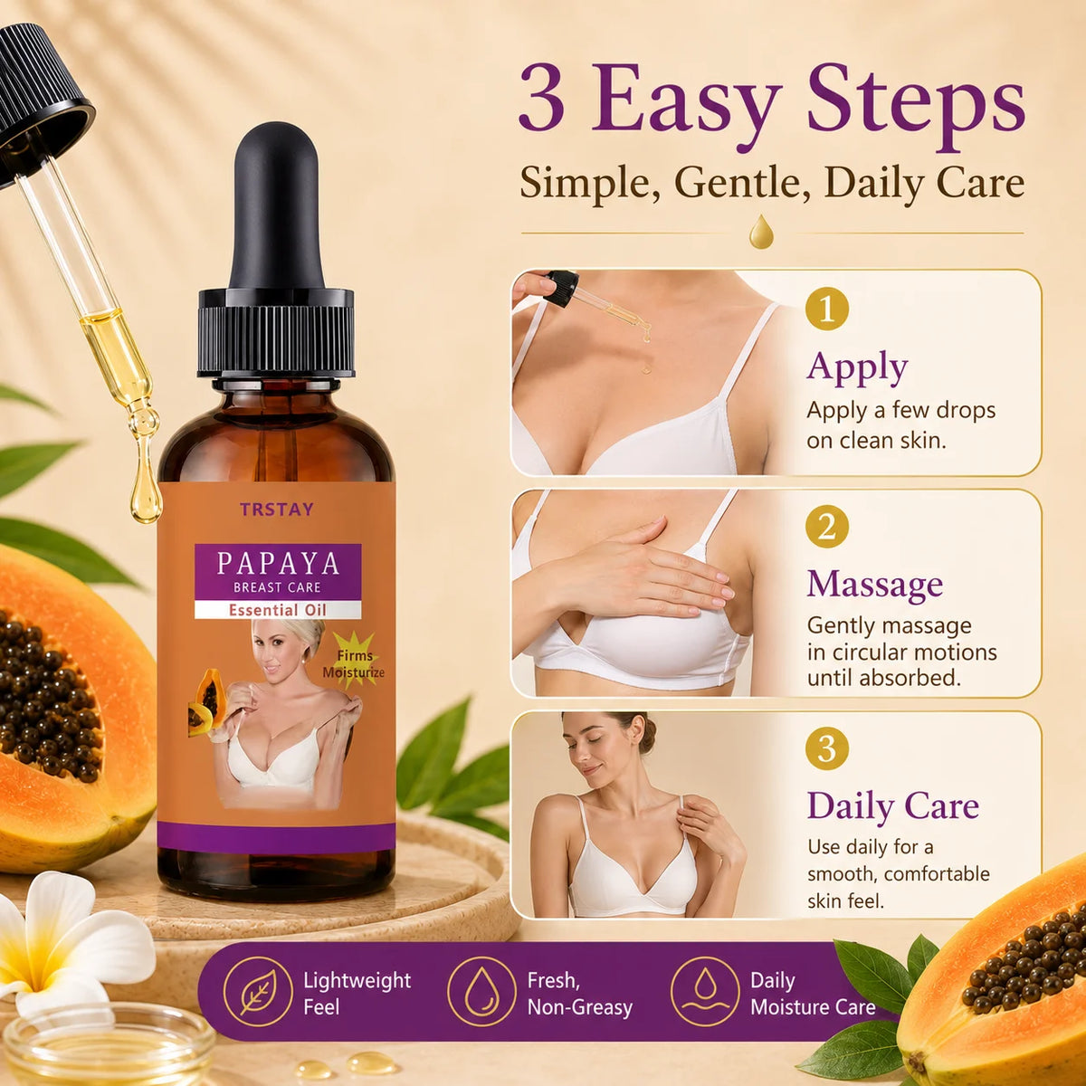 TRSTAY Body Treatment Oil – Pure Essential Oil Skin Hydration Body Treatment Oil Qst