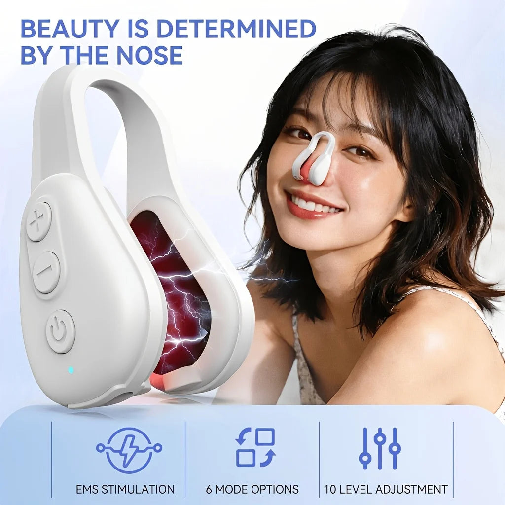 EMS Nose Shaper – 6-Mode Microcurrent Facial Reshaping Clip Facial Beauty Device Qst