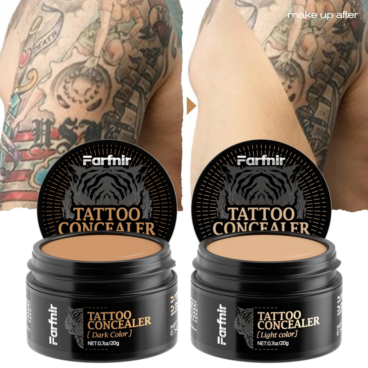 Waterproof Tattoo Concealer Cream – Full Coverage, All Skin Types Body Concealer Cream Qst