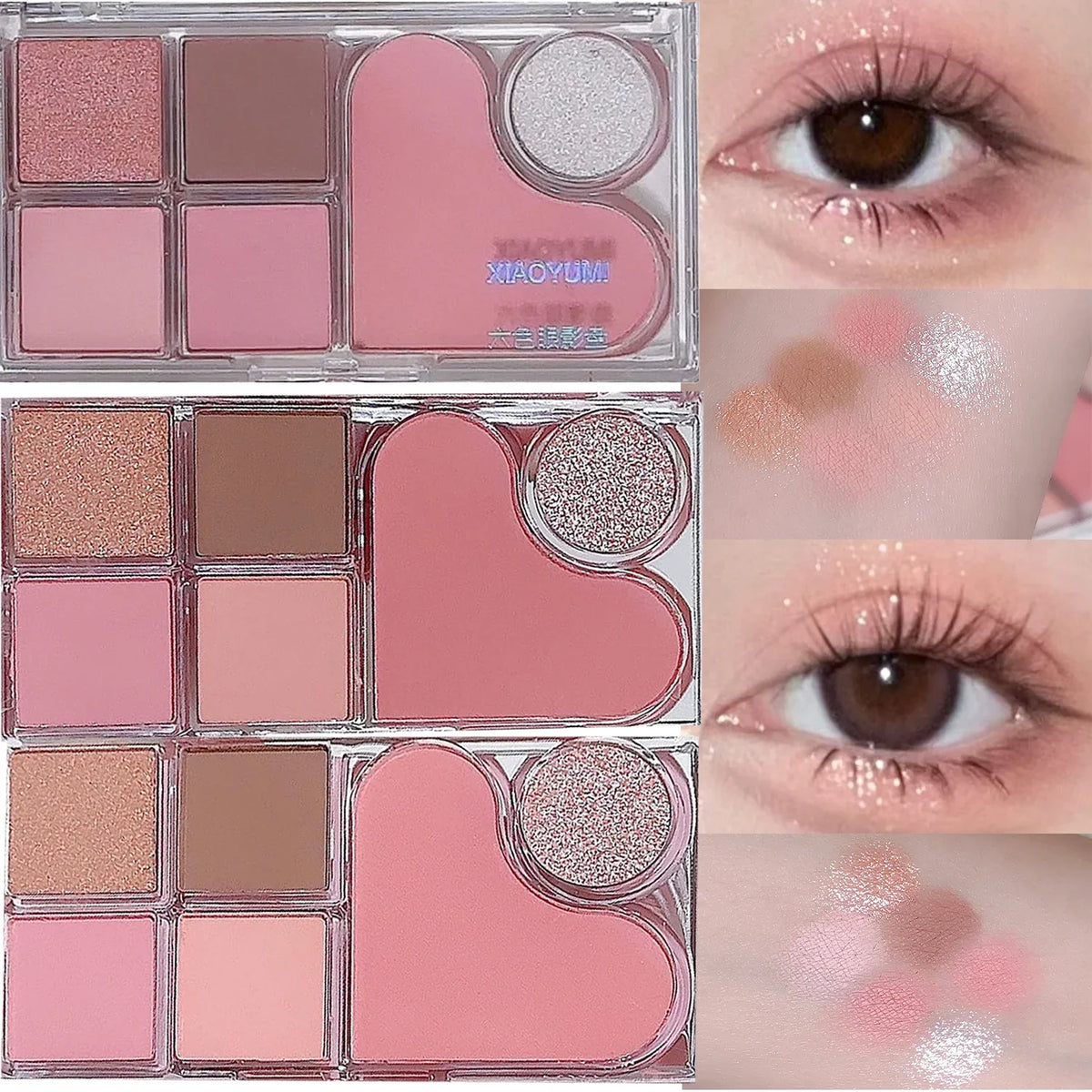 6-Color Pearlescent & Matte Earth-Tone Eyeshadow Palette Eyeshadow Palette Qme
