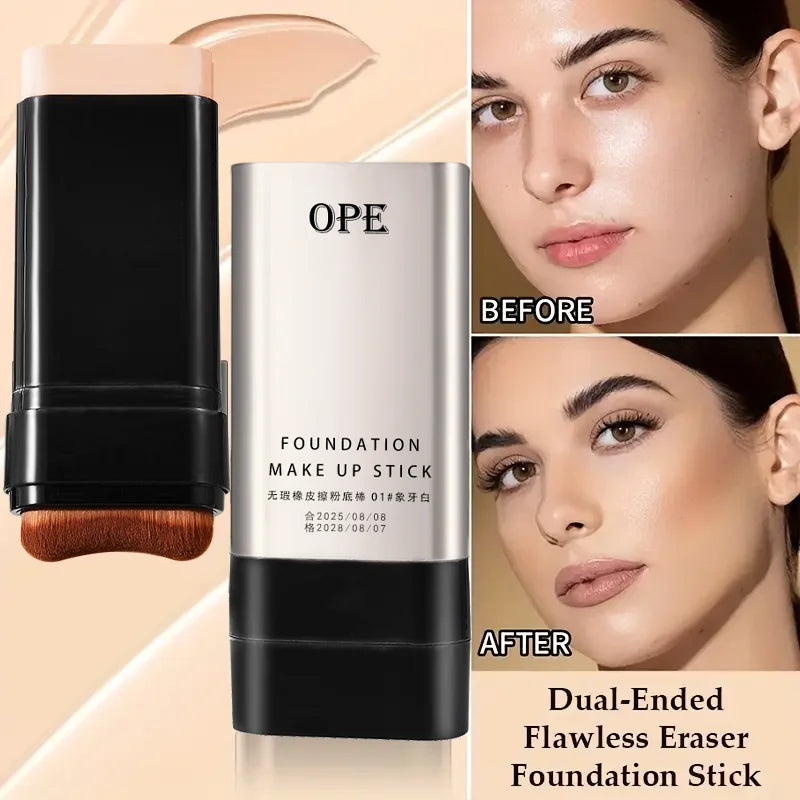 Qme Foundation Stick – High Coverage Dual-Ended Brush Foundation Stick Qme