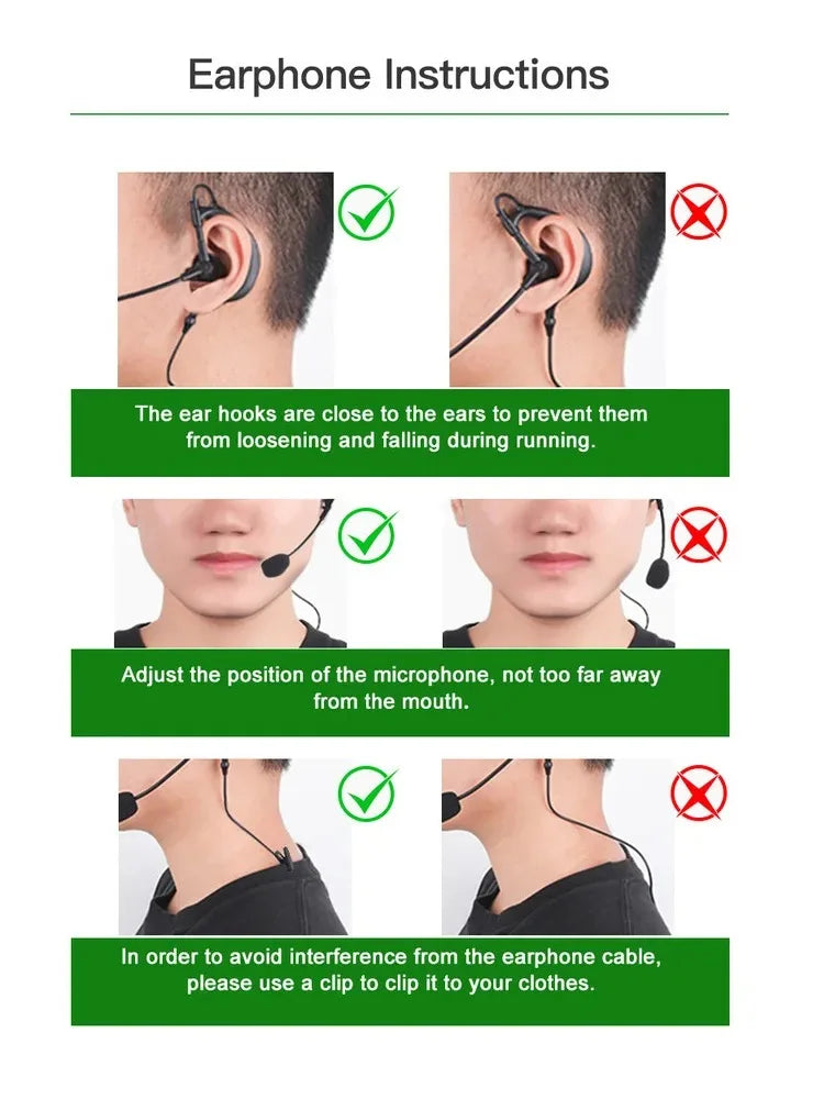EJEAS V6C PRO+ Full Duplex Referee Earhook Headset Type-C Intercom Headset Qst