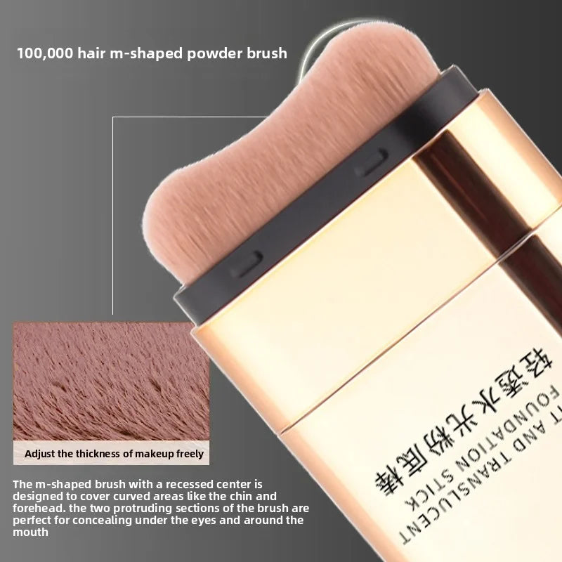 Qme One Swipe Lightweight Foundation Stick with Built-In Brush Foundation Stick Qme