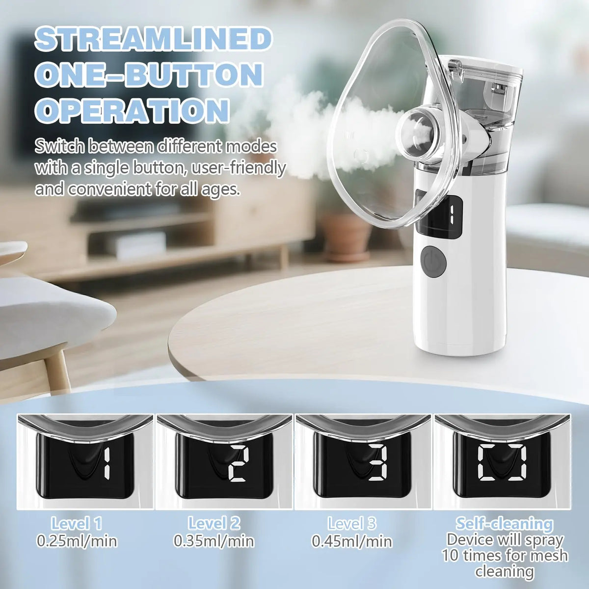 Portable Mesh Nebulizer – Rechargeable Handheld Atomizer Mesh Nebulizer Qst