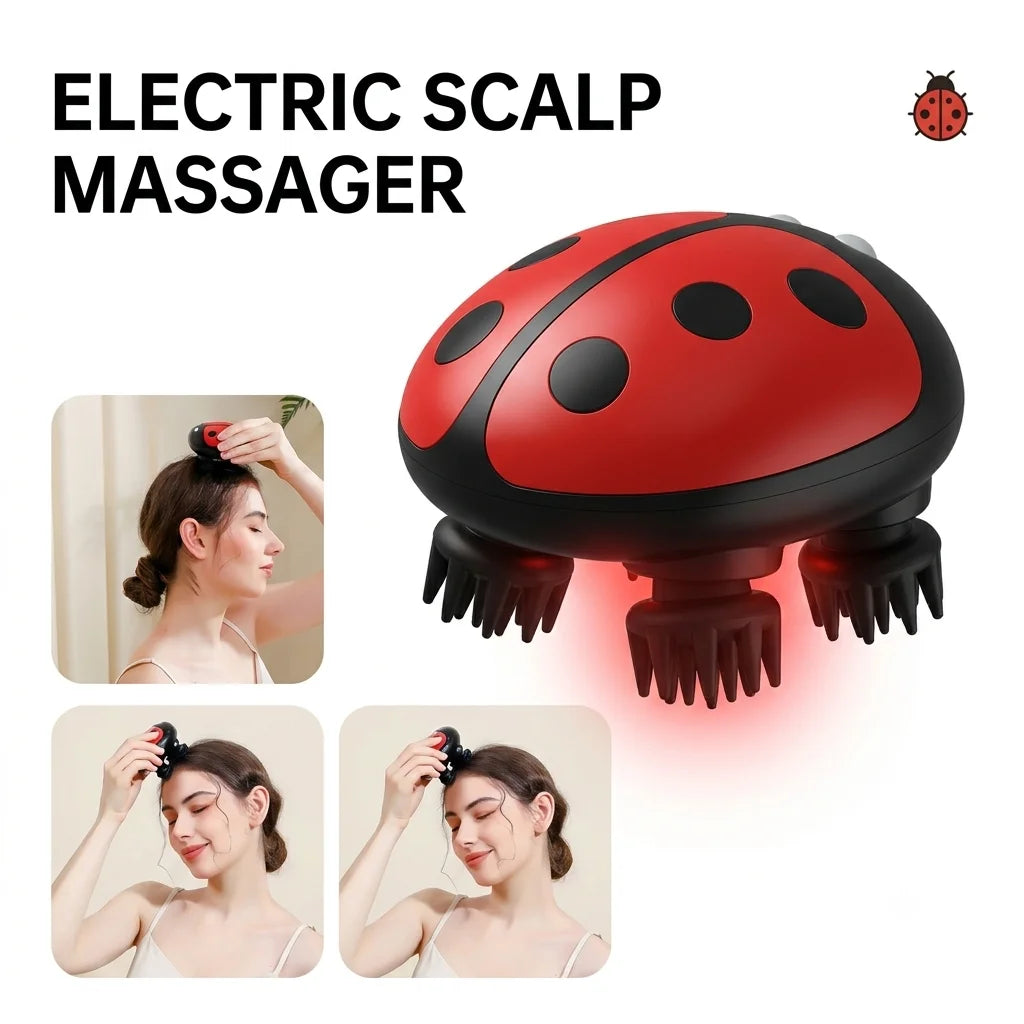 Jitesy Electric Scalp Massager Red Light Hair Growth IPX7 Scalp Massager Qst