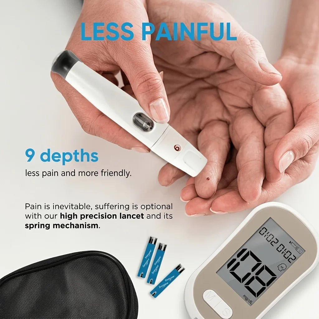 VivaGuard Blood Glucose Monitor Kit – No Coding, Fast 5s Results Blood Glucose Monitor Qst
