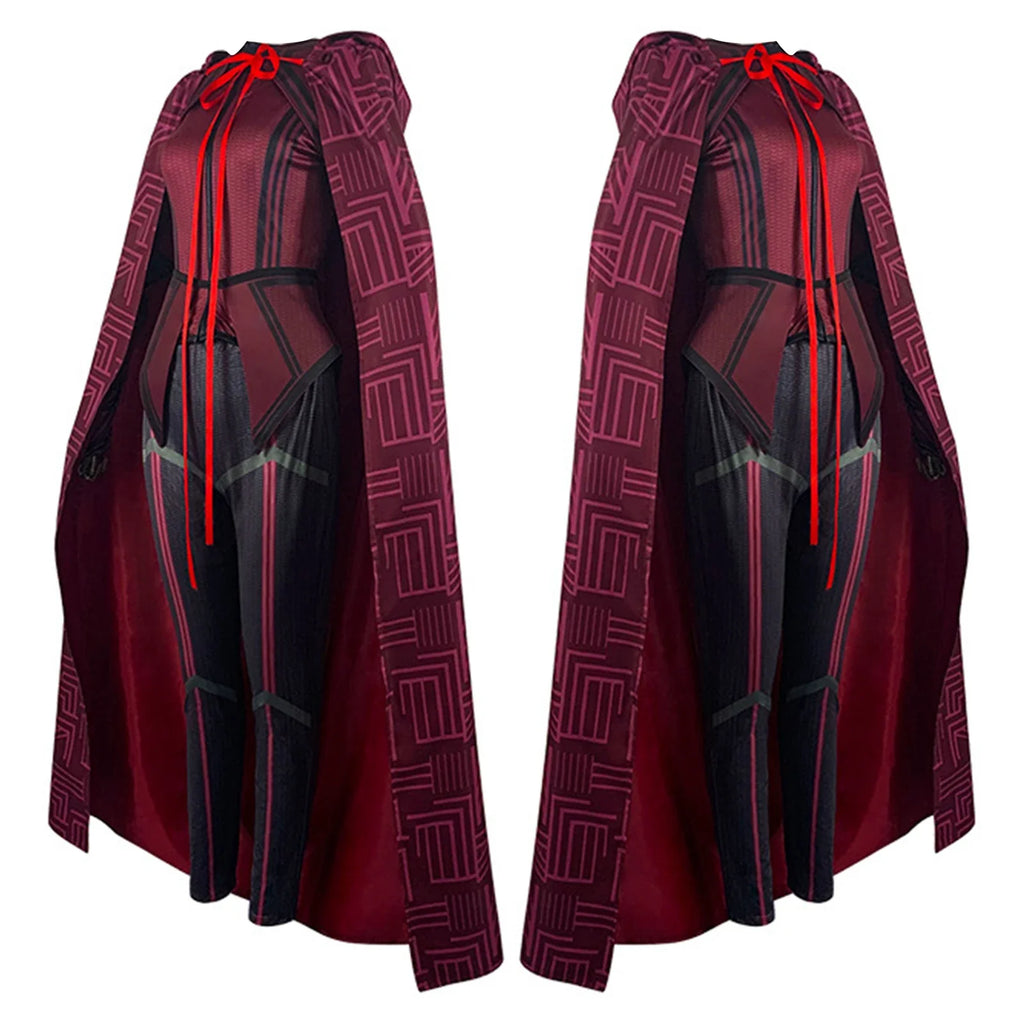 Scarlet Witch Cosplay Costume – Trench Jacket, Outfit & Mask Cosplay Costume Set Qme