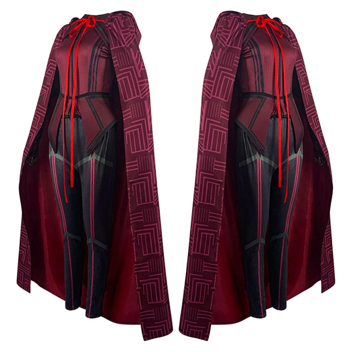 Scarlet Witch Cosplay Costume – Trench Jacket, Outfit & Mask Cosplay Costume Set Qme