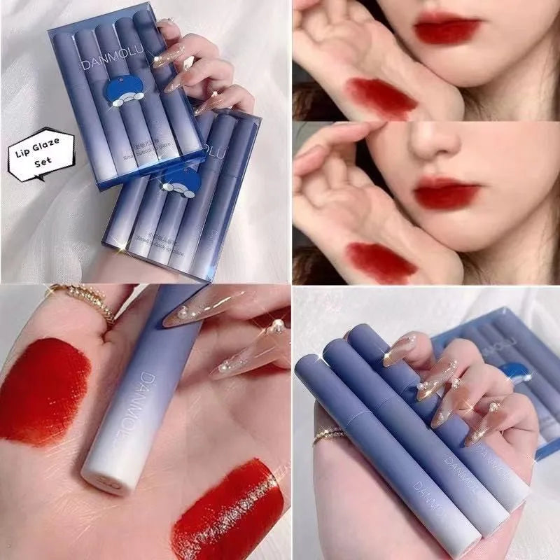 Matte Lipstick Set 5 Colors – Waterproof & Non-Stick | Qme Matte Lipstick Set Qme