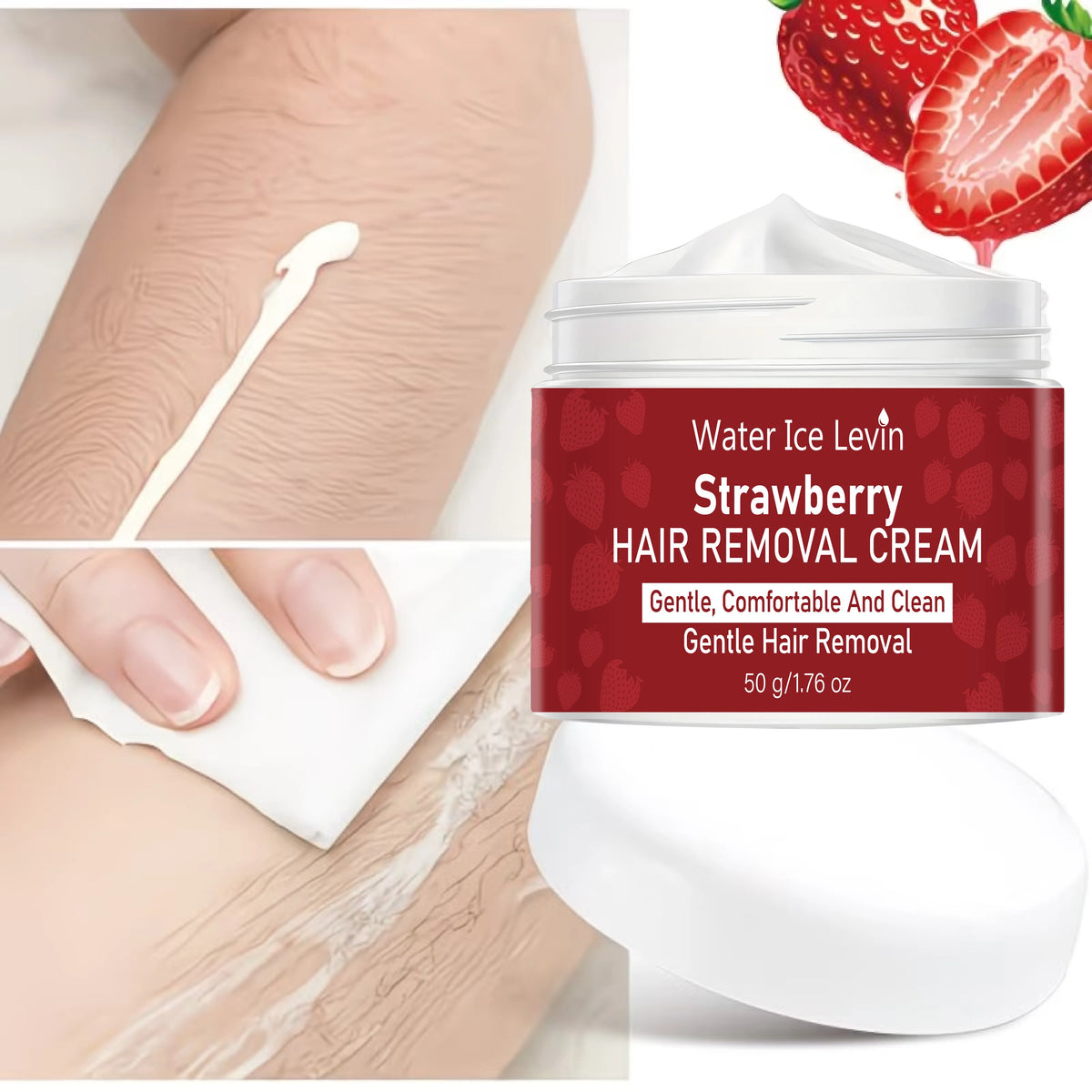 Strawberry Depilatory Cream – Hyaluronic Acid & Keratin Depilatory Cream Qme