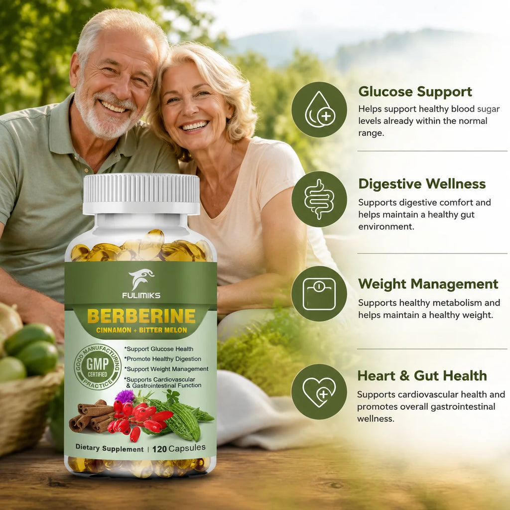 Berberine Complex Capsules – Blood Sugar & Heart Support Herbal Supplement Qst