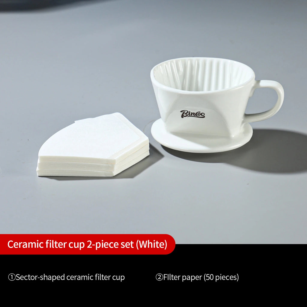 Bincoo Origami Ceramic Pour Over Coffee Dripper with Saucer Pour Over Dripper Qst Dull