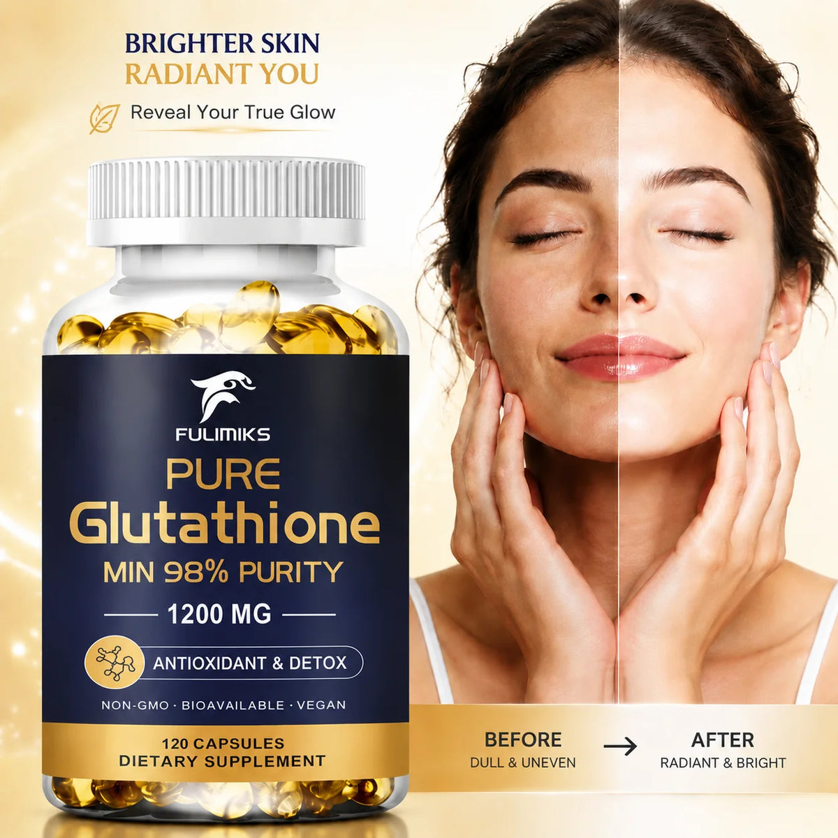 Fulimiks Glutathione 1200mg Capsules – Skin & Antioxidant Glutathione Supplement Qst
