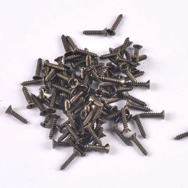 100pcs M2×3 Mini Flat Head Screws for Wood Box & Furniture Wood Screws Qme