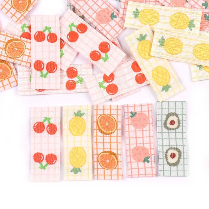 Fruit Embroidery Labels – Cherry & Avocado Washable Sewing Tags Embroidery Sewing Labels Qme
