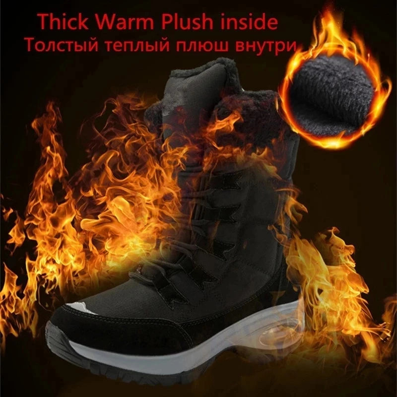 Women's Plush Snow Boots – Warm Fur-Lined Platform Ankle Boots Women's Snow Boots Qst