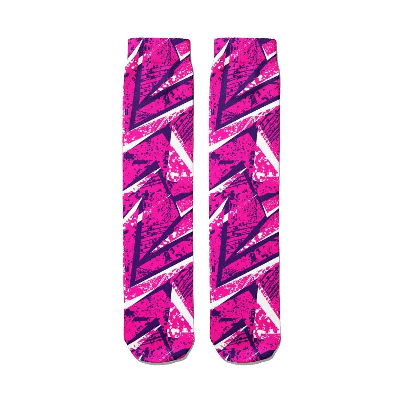 Women's 3D Graffiti Cotton Socks – Street Art Novelty Fashion Novelty Fashion Socks Qme style9 One Size China Mainland