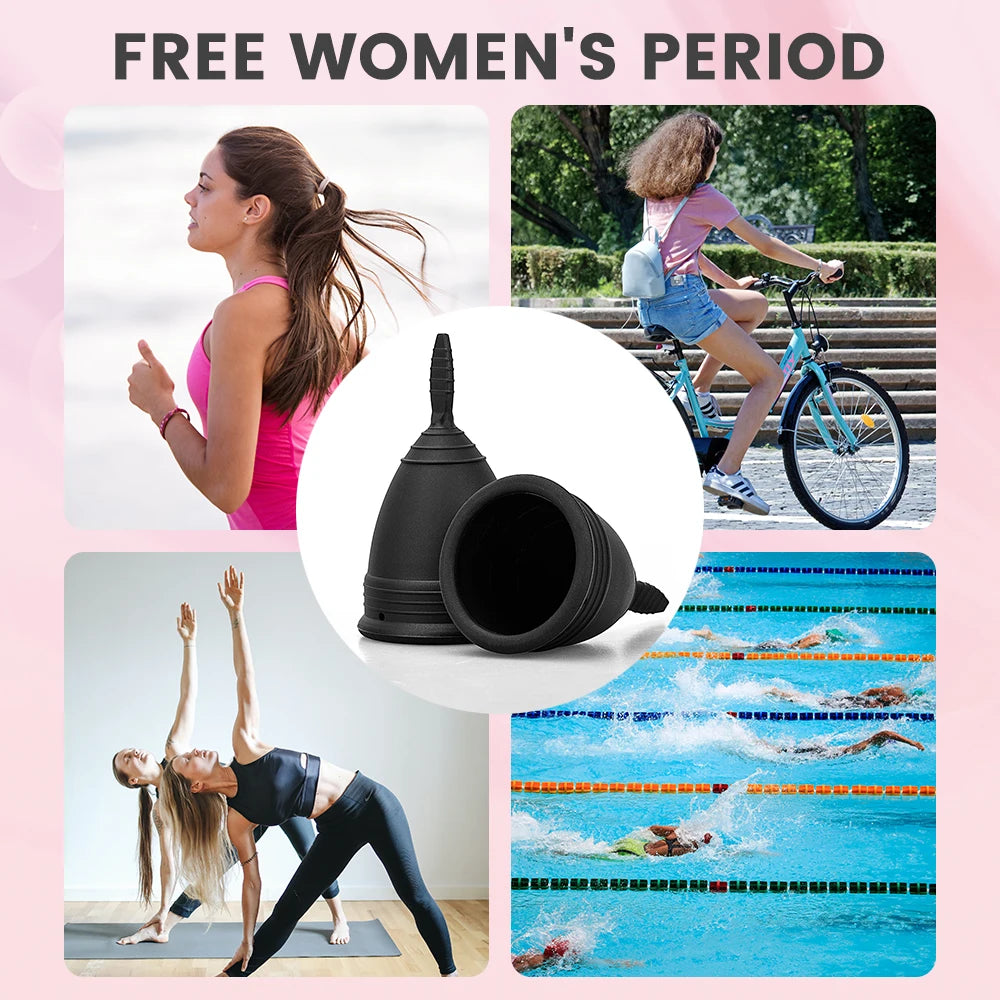 Reusable Medical Grade Silicone Menstrual Cup – Size S & L Menstrual Cup Qst