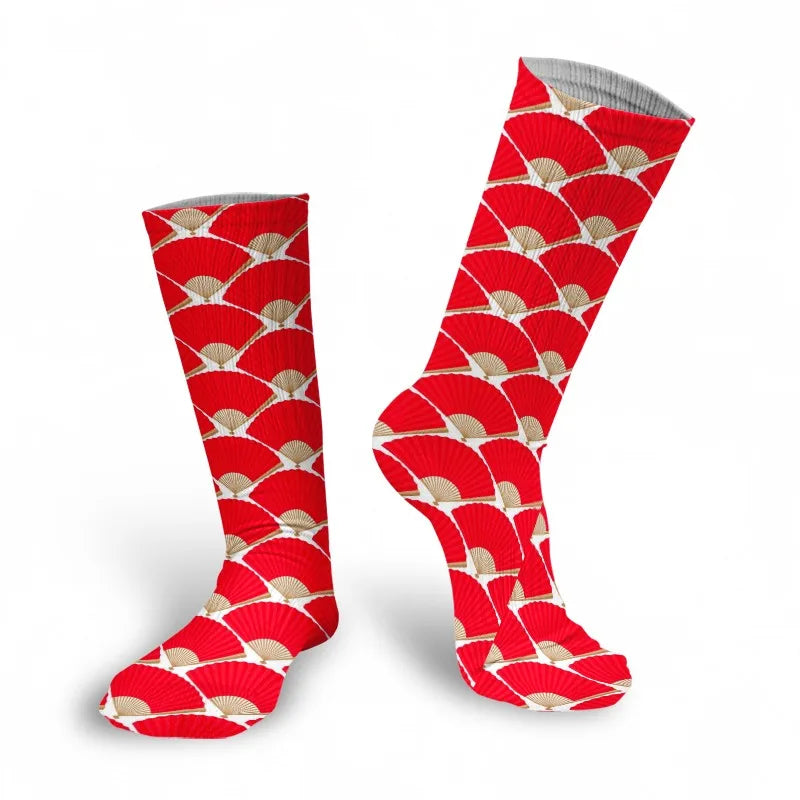 Women's 3D Print Harajuku Heart Long Tube Socks | Cartoon Novelty Novelty Tube Socks Qme