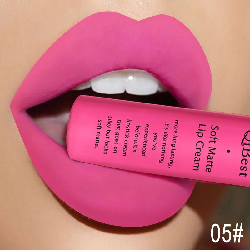 QIBEST Matte Velvet Lip Glaze – Moisturizing & Long-Lasting, 25 Shades Matte Lip Glaze Qme 5