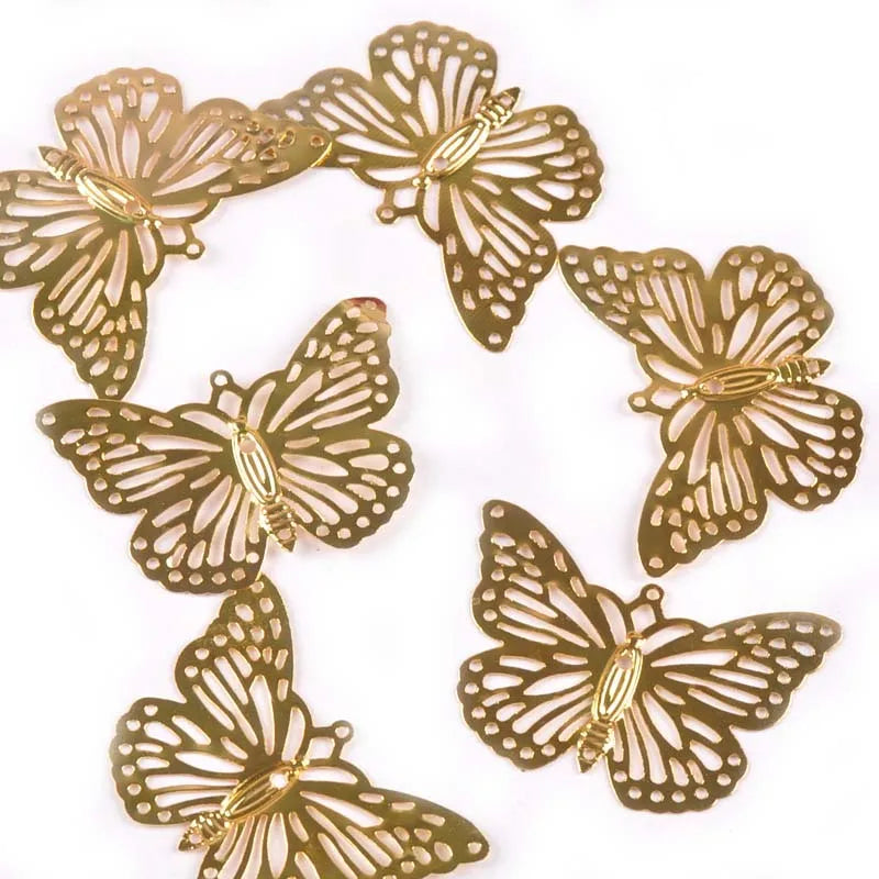 Filigree Metal Flower Butterfly Connector Wraps 20pcs Filigree Craft Connectors Qme
