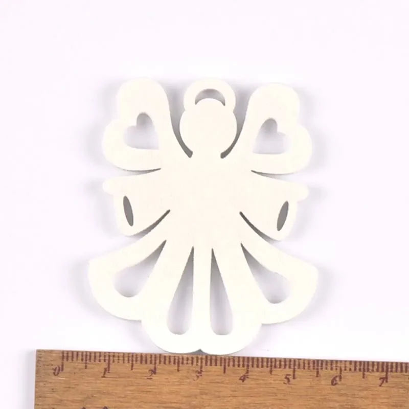 Wooden Christmas Ornaments with Hemp Rope – Angels & Snowflakes Christmas Ornaments Qme 14