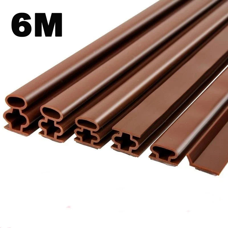 6M Self-Adhesive Silicone Rubber Door & Window Sealing Strip Rubber Sealing Strip Qme