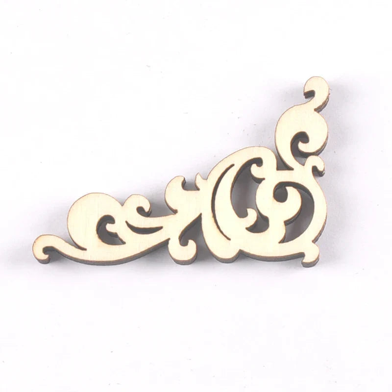 Wooden DIY Book Corner Embellishments – Flower Lace 20pcs Scrapbook Embellishments Qme 1