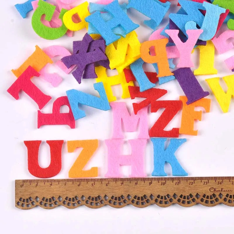 50pcs Multicolor Alphabet Letter Felt Patches – DIY Sewing Appliqué Felt Letter Patches Qme