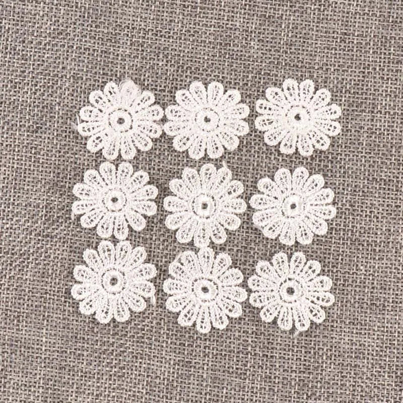 White Flower Lace Embroidery Ribbon Applique Trim 26mm Lace Ribbon Trim Qme