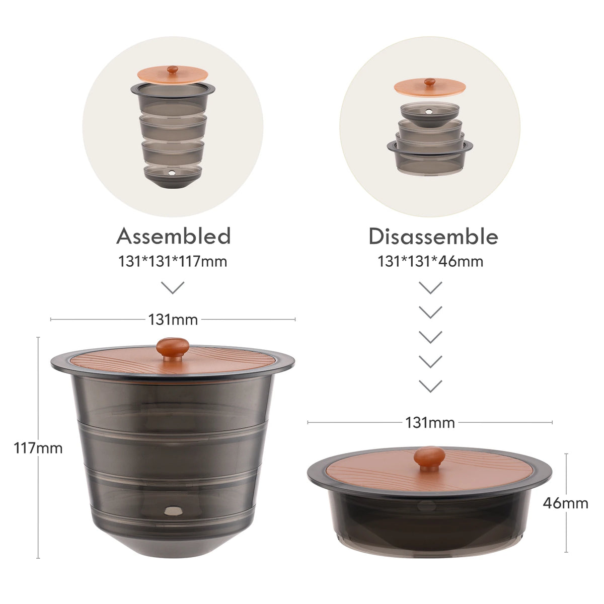 RECAFIMIL Coffee Capsule Holder & Pod Organizer Storage Box Pod Organizer Qst