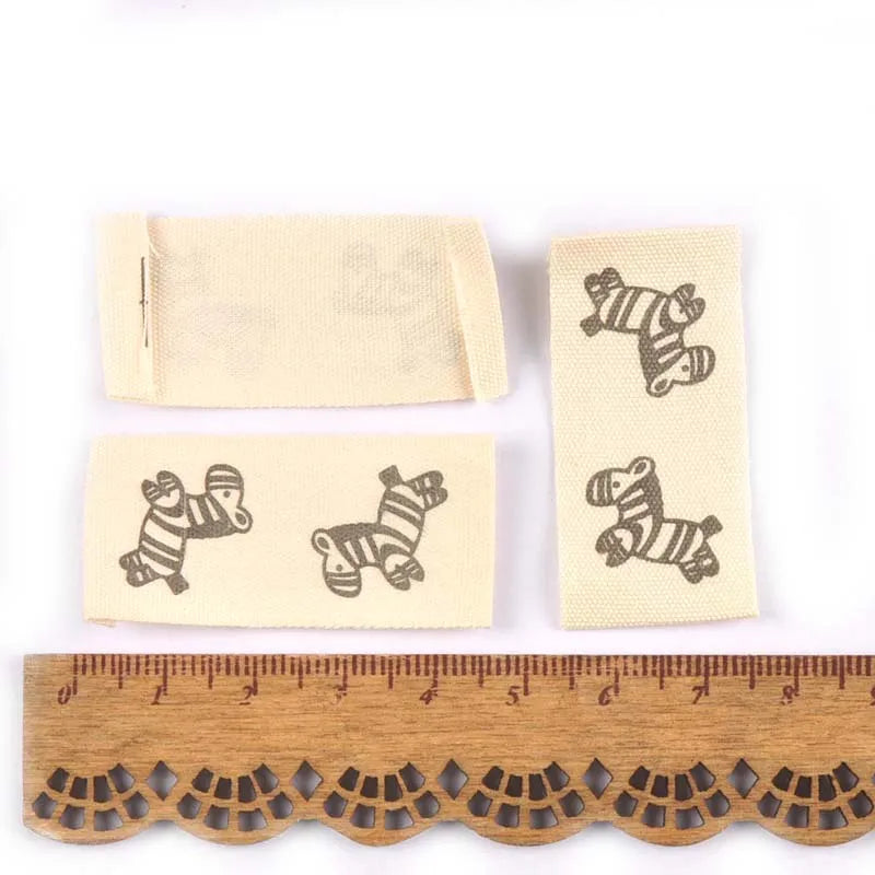 Mixed Animal Print Cotton Woven Labels 50pcs – DIY Sewing Woven Sewing Labels Qme