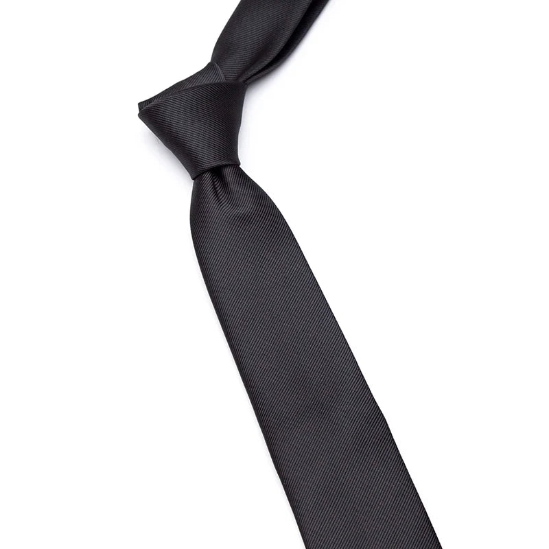 Men's Classic Black Slim Neckties – Wedding & Formal Wear Slim Necktie Qme