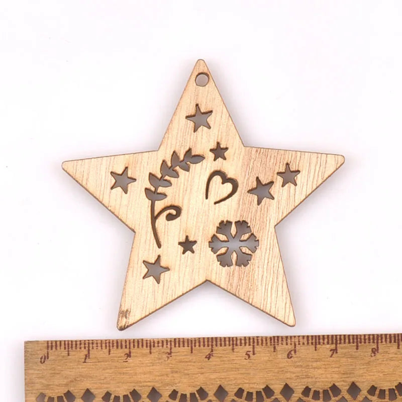 Christmas Wood Slice Snowman & Tree Ornaments | 7cm Decor Christmas Ornament Qme