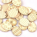 Mixed Easter Egg Wooden Hanging Ornaments – 25 Pcs DIY Easter Wood Ornaments Qme m2565