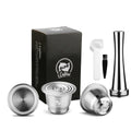 RECAFIMIL Reusable Stainless Steel Coffee Pods for Nespresso Refillable Coffee Pods Qst 3C1T