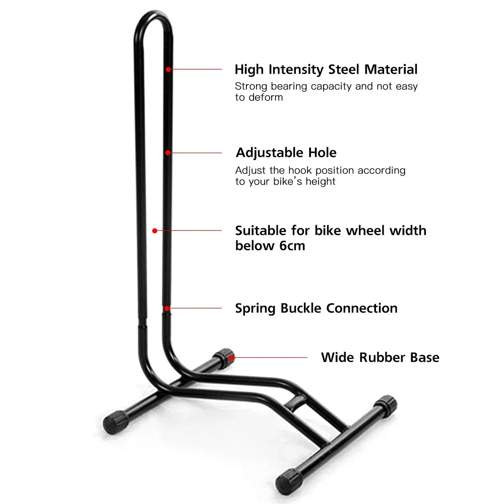 3-in-1 Bicycle Floor Parking Rack Stand | Indoor Bike Storage Bicycle Parking Stand Qme