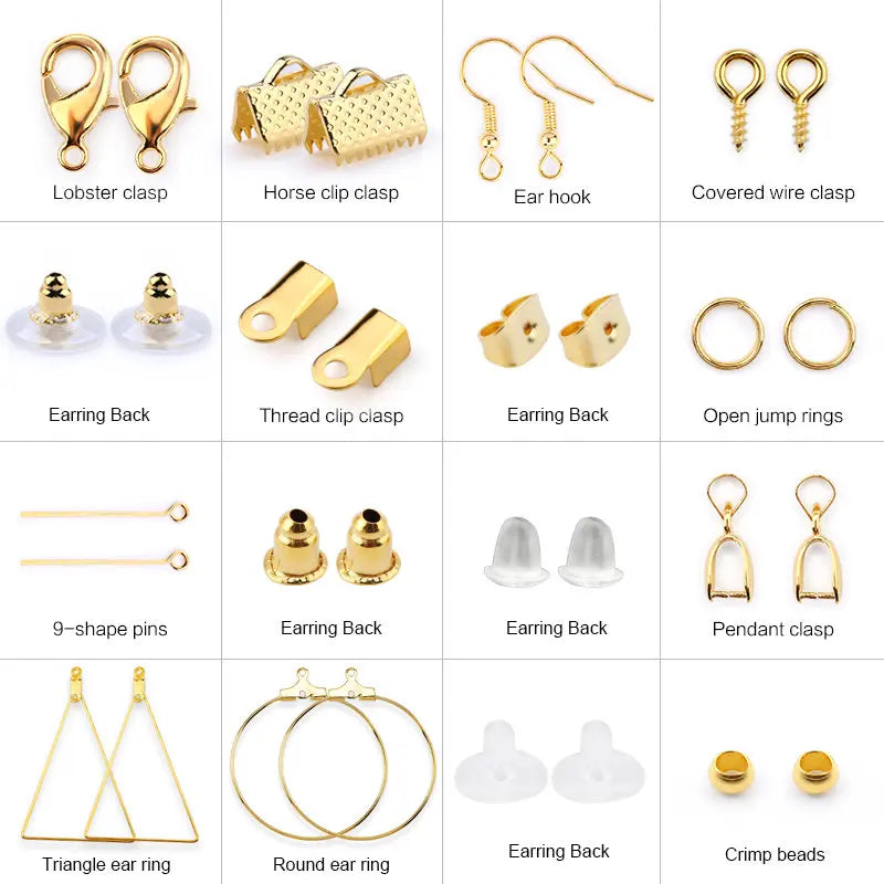 Alloy Earring Hooks, Lobster Clasps & Jump Rings – 8 Colors Jewelry Findings Kit Qme