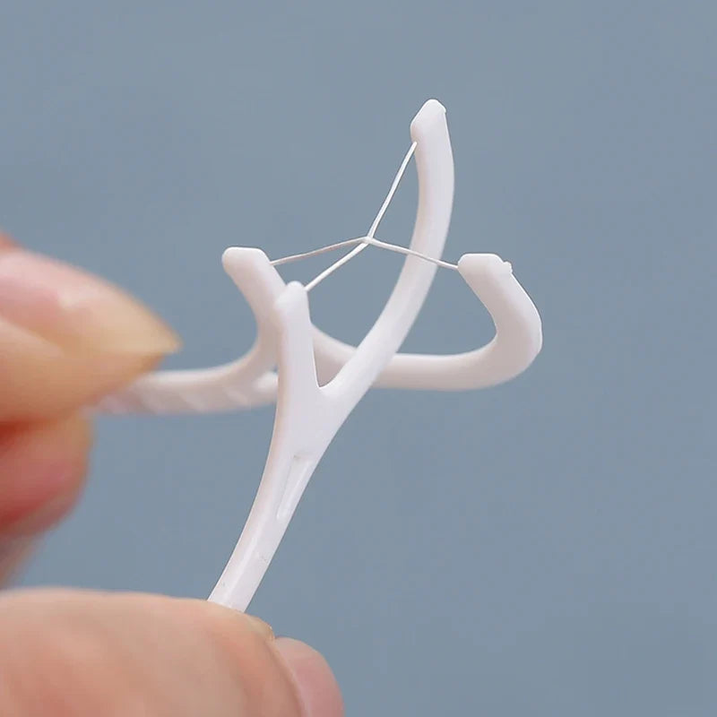 50-Pack Dental Floss Picks – Flosser & Toothpick Sticks Dental Floss Picks Qme
