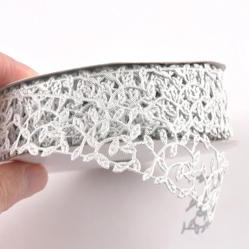 3cm Leaf Lace Ribbon – Embroidered Fabric Trim for DIY Sewing Fabric Lace Ribbon Qme