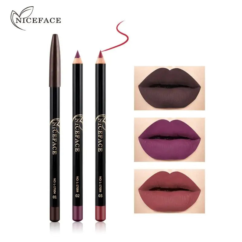 NICEFACE 12 Matte Nude Lipliner Pencils – Waterproof Set Lipliner Pencil Set Qme