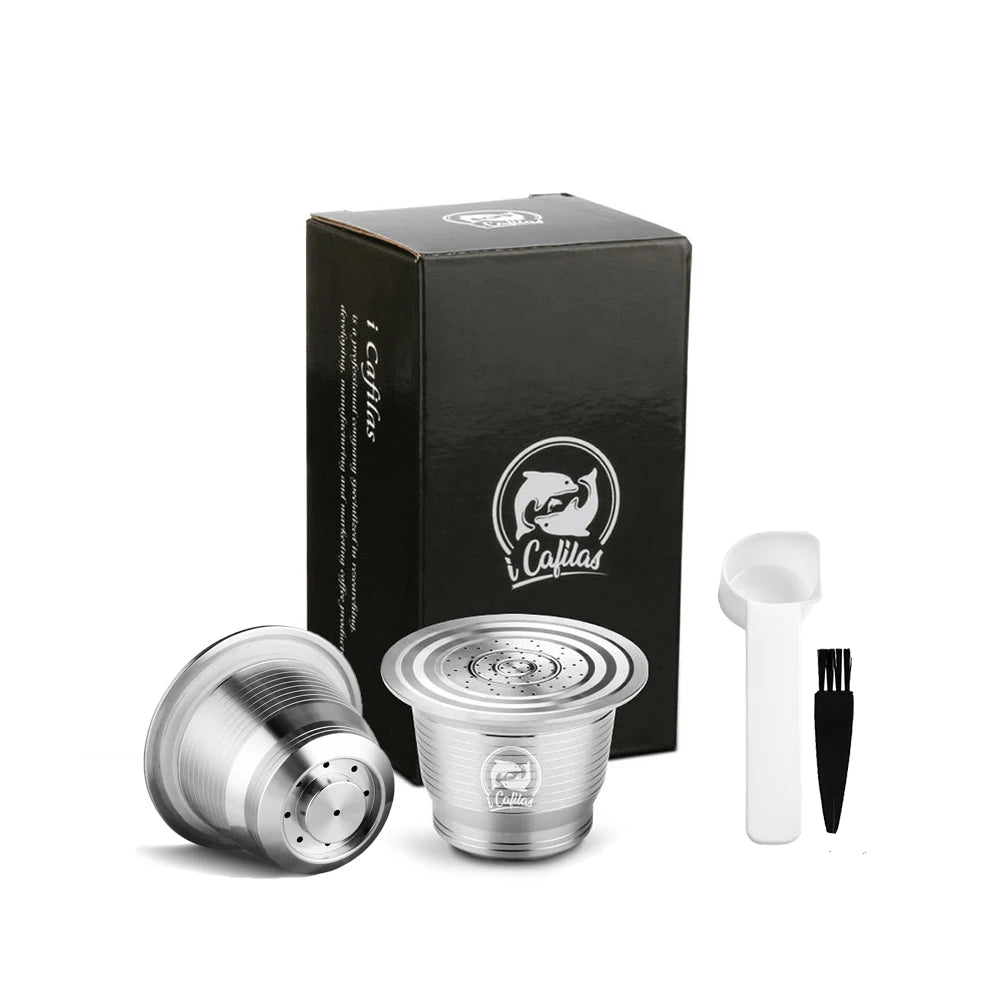 RECAFIMIL Reusable Stainless Steel Coffee Pods for Nespresso Refillable Coffee Pods Qst 2C